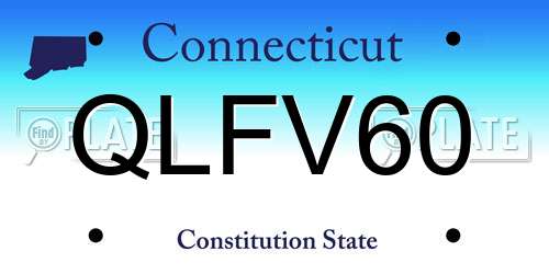 QLFV60 Connecticut License Plate