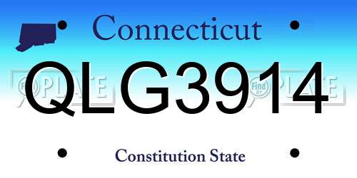 QLG3914 Connecticut License Plate