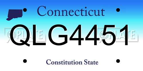 QLG4451 Connecticut License Plate