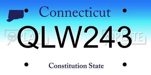 QLW243 Connecticut License Plate