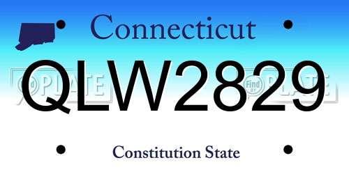 QLW2829 Connecticut License Plate