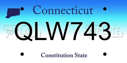 QLW743 Connecticut License Plate