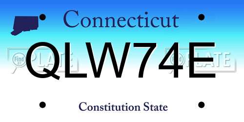 QLW74E Connecticut License Plate