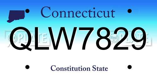 QLW7829 Connecticut License Plate