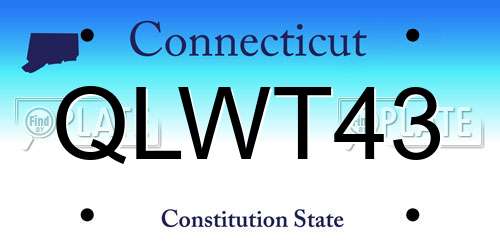 QLWT43 Connecticut License Plate