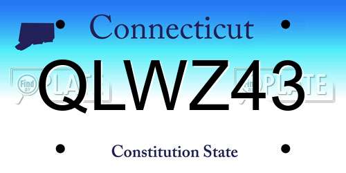 QLWZ43 Connecticut License Plate