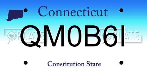 QM0B6I Connecticut License Plate