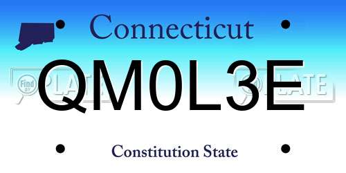 QM0L3E Connecticut License Plate