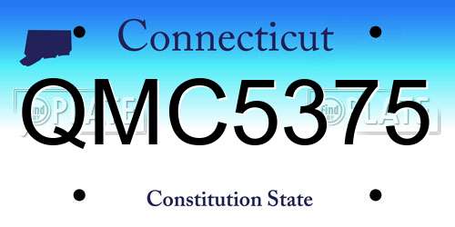 QMC5375 Connecticut License Plate
