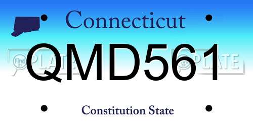 QMD561 Connecticut License Plate