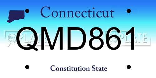 QMD861 Connecticut License Plate
