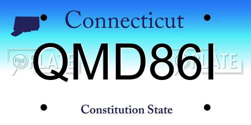QMD86I Connecticut License Plate