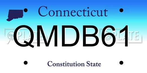 QMDB61 Connecticut License Plate