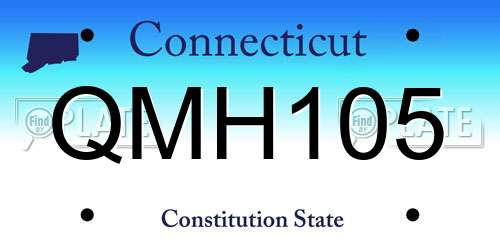 QMH105 Connecticut License Plate