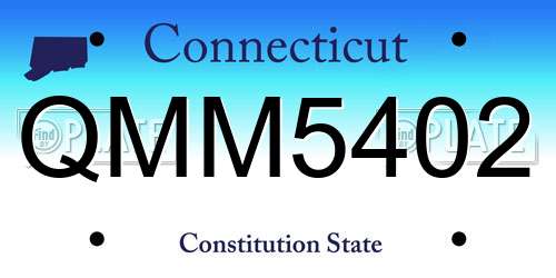 QMM5402 Connecticut License Plate