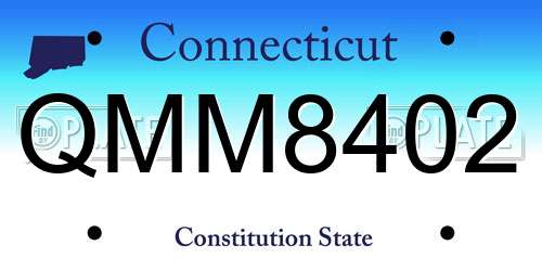 QMM8402 Connecticut License Plate