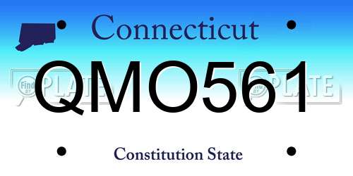 QMO561 Connecticut License Plate