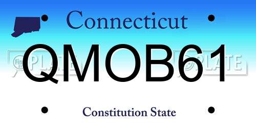 QMOB61 Connecticut License Plate