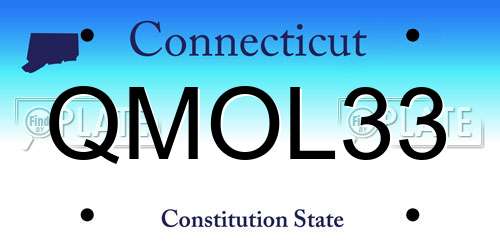 QMOL33 Connecticut License Plate