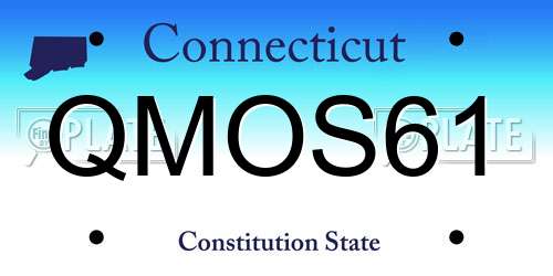 QMOS61 Connecticut License Plate