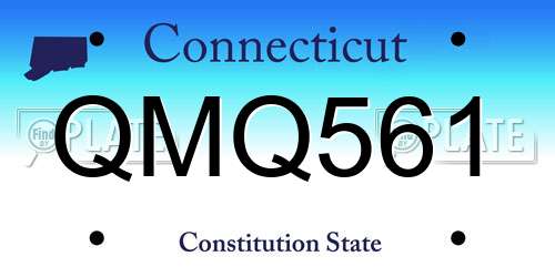 QMQ561 Connecticut License Plate