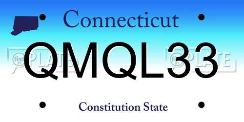 QMQL33 Connecticut License Plate