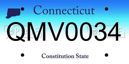 QMV0034 Connecticut License Plate