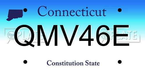 QMV46E Connecticut License Plate