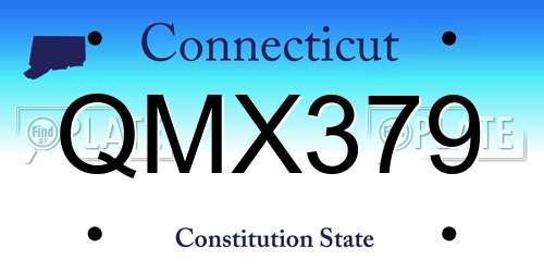 QMX379 Connecticut License Plate