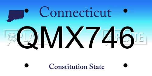 QMX746 Connecticut License Plate