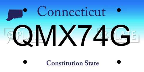 QMX74G Connecticut License Plate