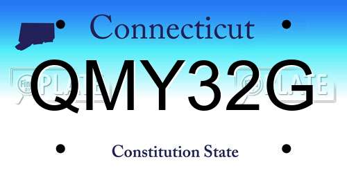 QMY32G Connecticut License Plate