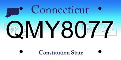 QMY8077 Connecticut License Plate