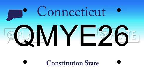 QMYE26 Connecticut License Plate