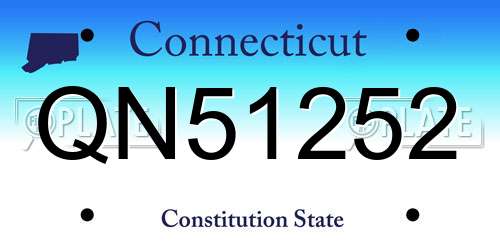 QN51252 Connecticut License Plate
