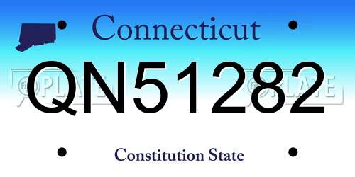 QN51282 Connecticut License Plate