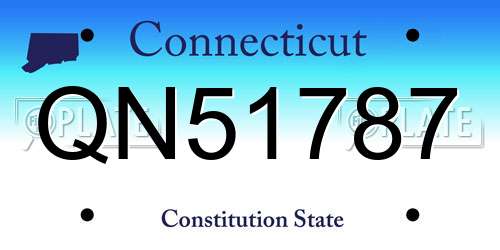 QN51787 Connecticut License Plate