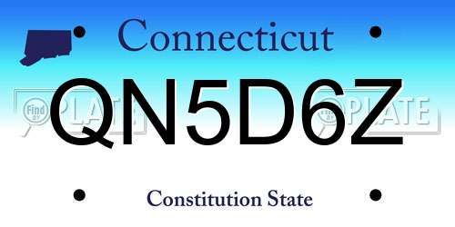 QN5D6Z Connecticut License Plate