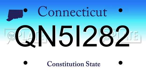 QN5I282 Connecticut License Plate