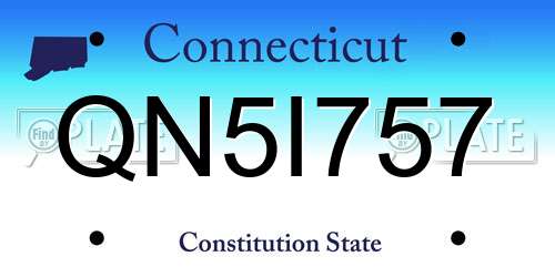 QN5I757 Connecticut License Plate