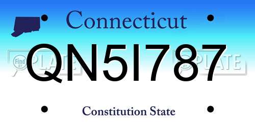 QN5I787 Connecticut License Plate