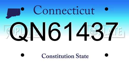 QN61437 Connecticut License Plate