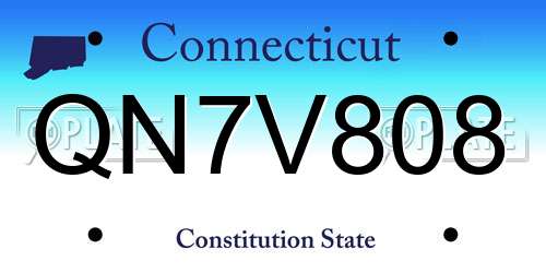 QN7V808 Connecticut License Plate