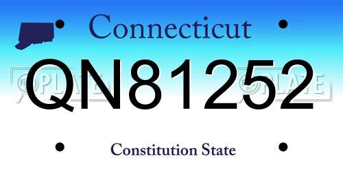 QN81252 Connecticut License Plate