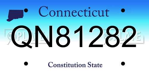 QN81282 Connecticut License Plate