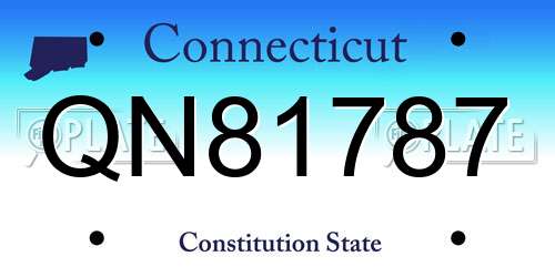QN81787 Connecticut License Plate