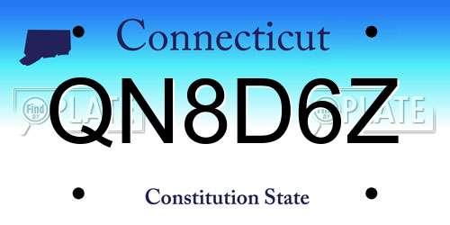 QN8D6Z Connecticut License Plate