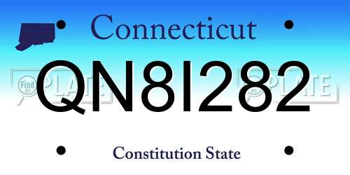 QN8I282 Connecticut License Plate