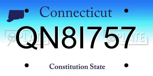 QN8I757 Connecticut License Plate
