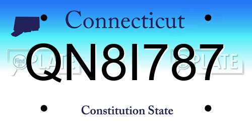 QN8I787 Connecticut License Plate